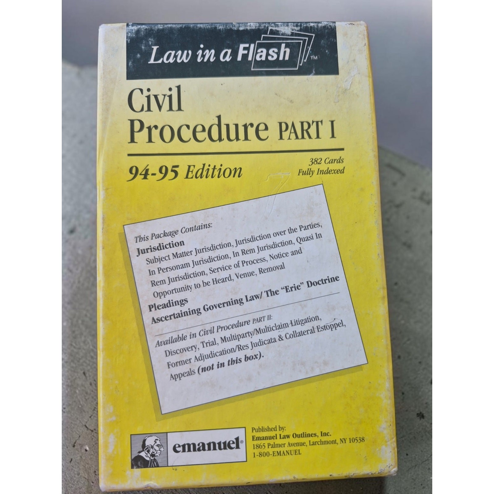 Law in a Flash Civil Procedure Flash Card Set by Emanuel Law Outlines
