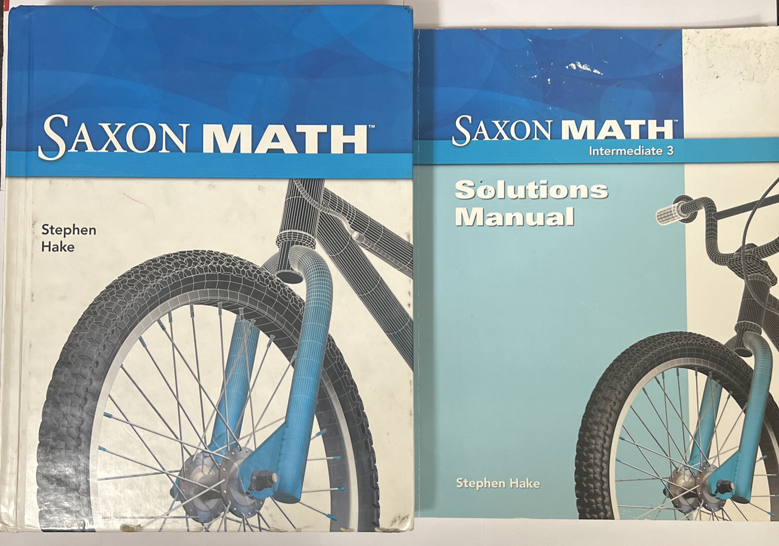 Saxon Intermediate 3 math Student Textbook And SOLUTIONS MANUAL (cover Wear)