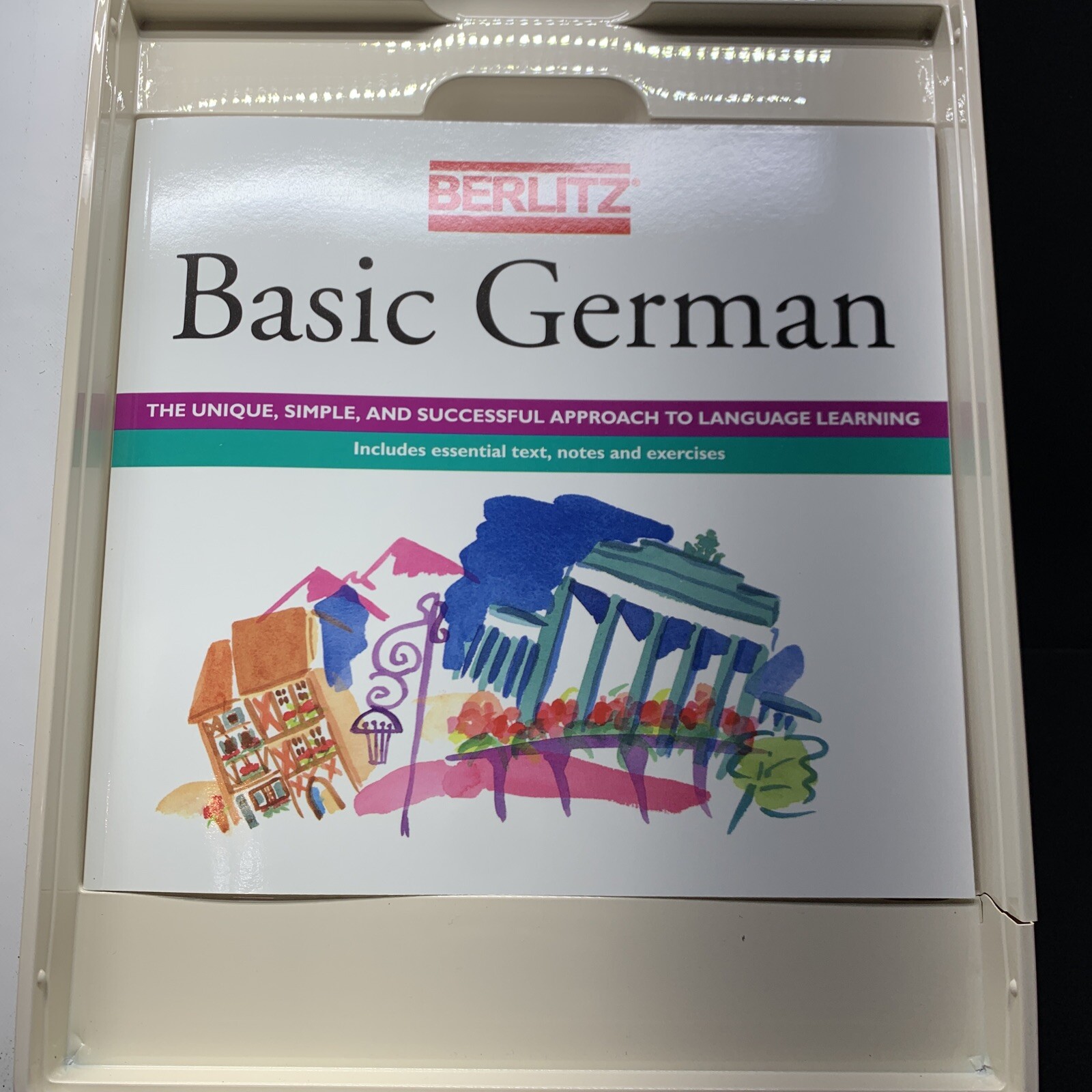 BERLITZ Basic German Deluxe Set Missing English/German Dictionary Includes Case