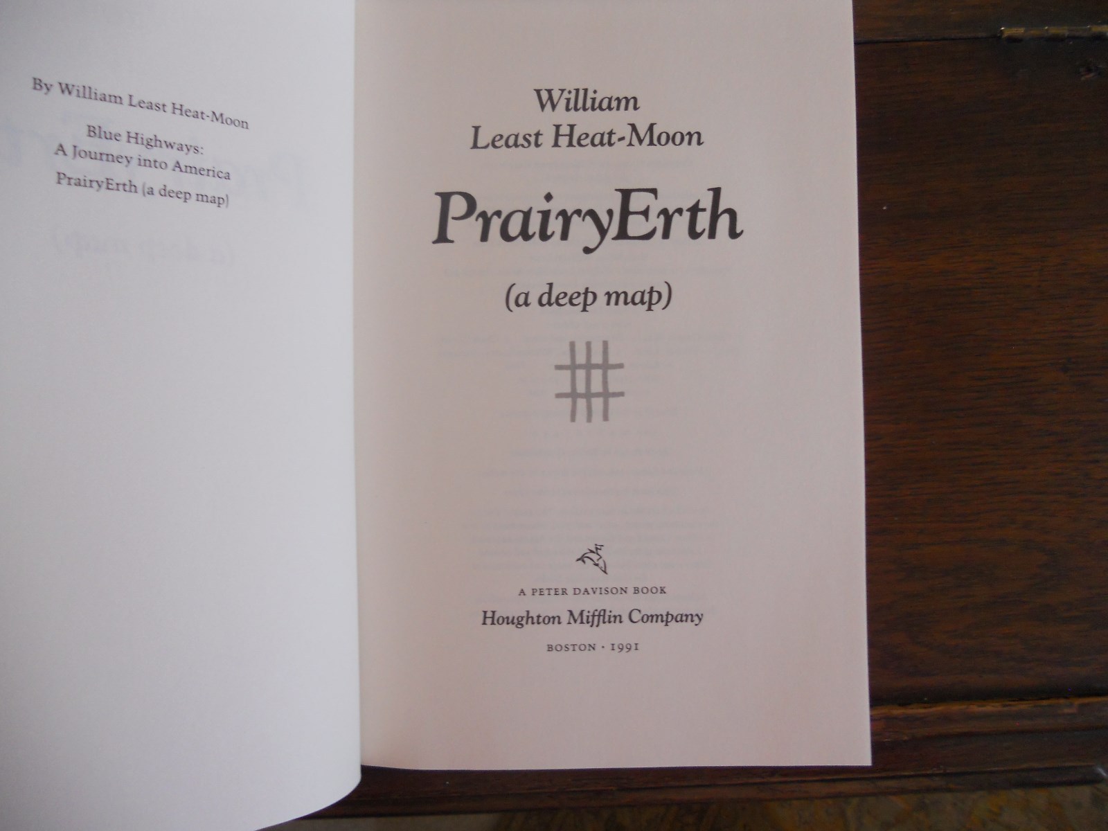 PRAIRYERTH : A Deep Map by William Least Heat-Moon, 1st/1st 1991, HCDJ