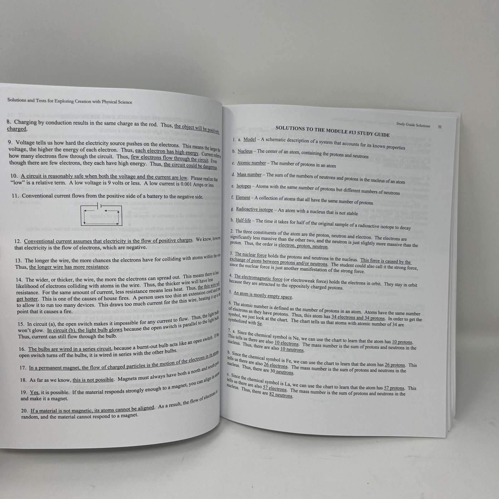 Apologia Exploring Creation with Physical Science 2nd Ed, Solutions and Tests