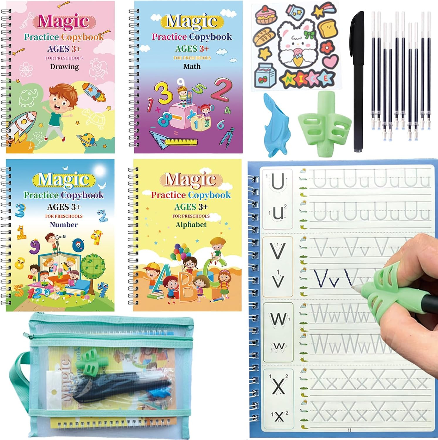 Magic Grooved Writing Practice, Kindergarten Handwriting Practice Workbook | Reu