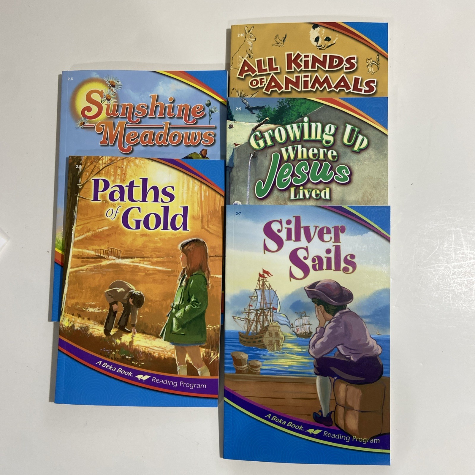 Abeka Readers 2nd Grade Lot Of 5 Paths Gold Sunshine Meadows Silver Sails Animal