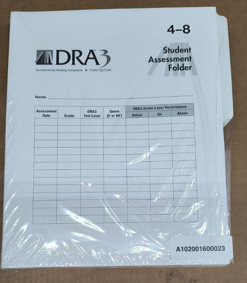 Pearson DRA3 Developmental Reading Assessment Grade 4-8 Hanging & Student Folder