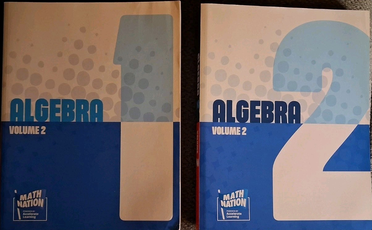 Math Nation Algebra Workbook Volume 2 Set Algebra 1 & 2 Accelerate Learning