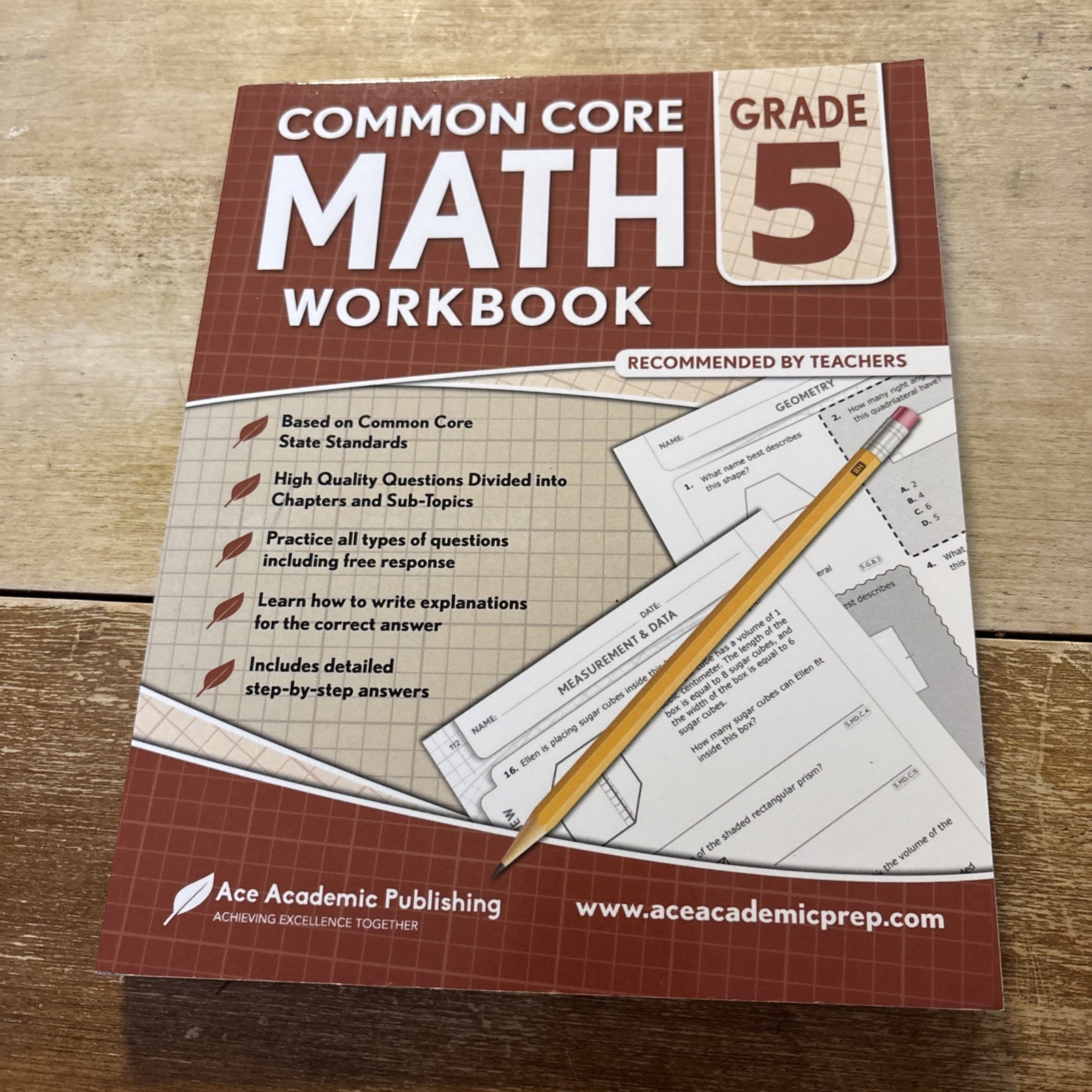 5th grade Math Workbook: CommonCore Math Workbook – Paperback – GOOD