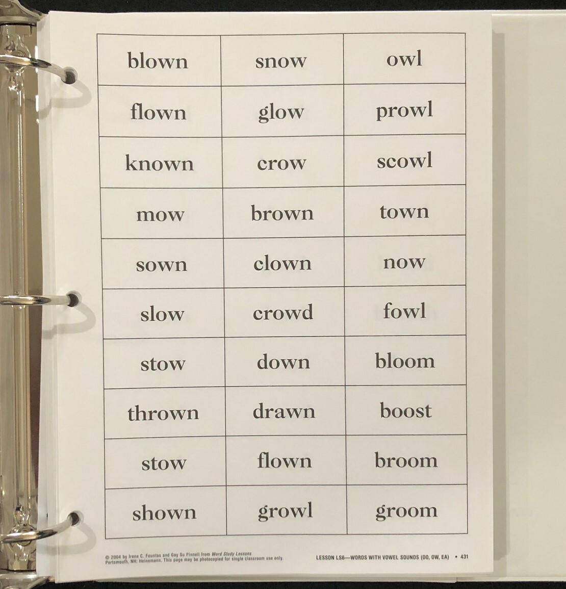 3rd Grade – WORD STUDY Lessons – TEACHING RESOURCES (2004, Fountas & Pinnell)