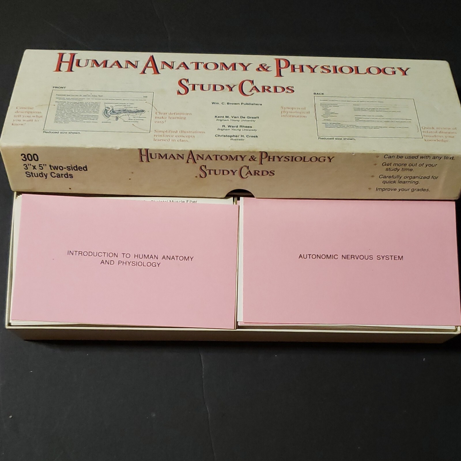 Human Anatomy & Physiology Study Cards Wm. C. Brown Publishers Brigham Young EUC