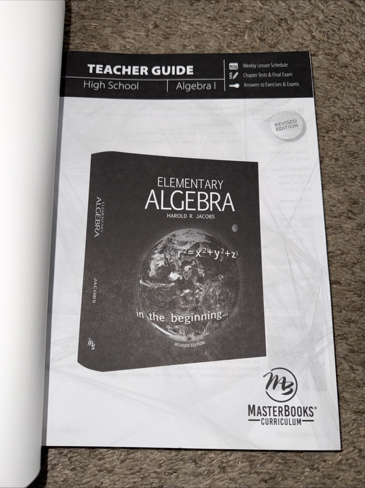 Elementary Algebra (Teacher Guide) by Harold R. Jacobs (2016, Trade Paperback)