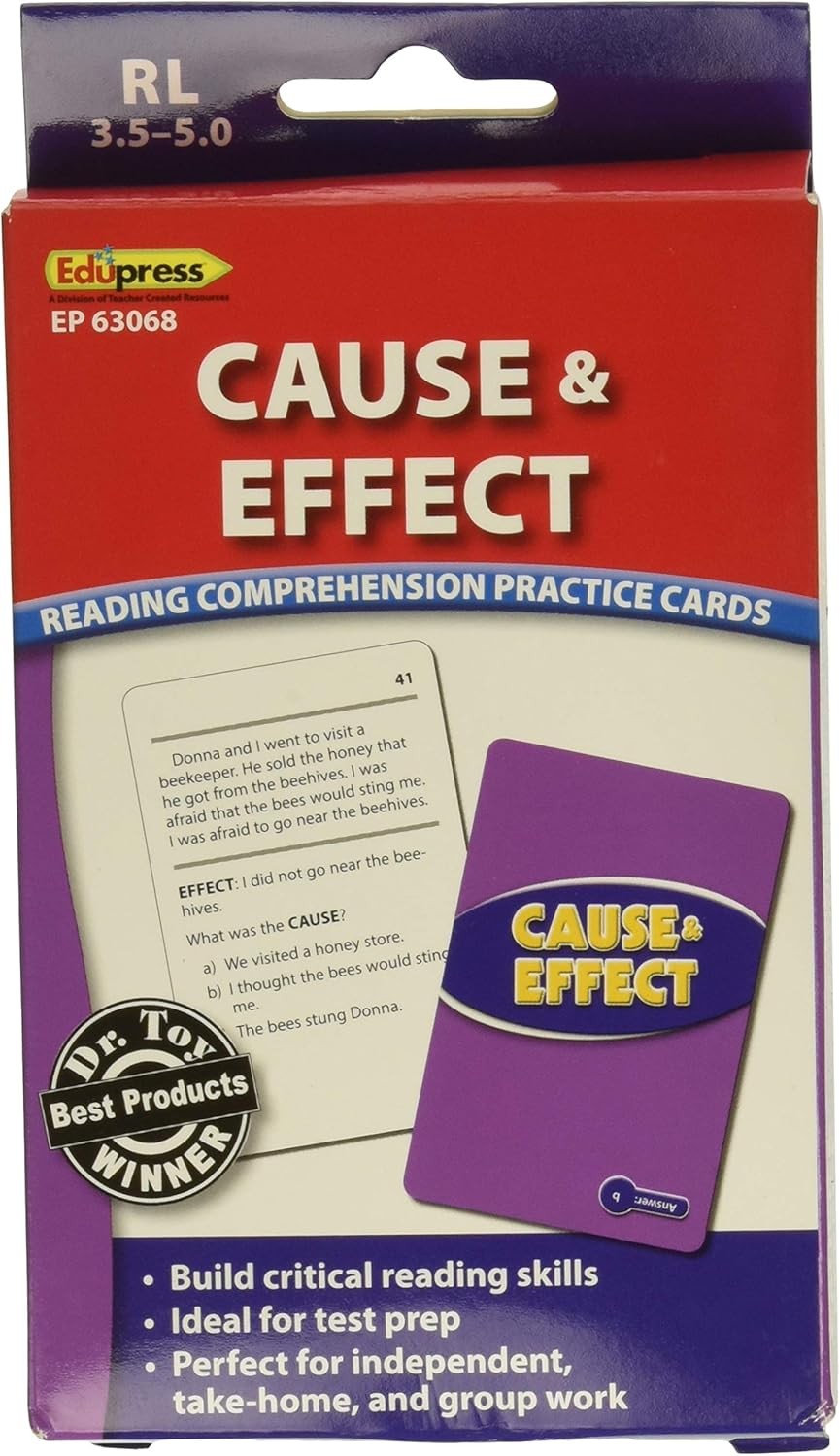Edupress Reading Comprehension Practice Cards, Informational Text, Red Level