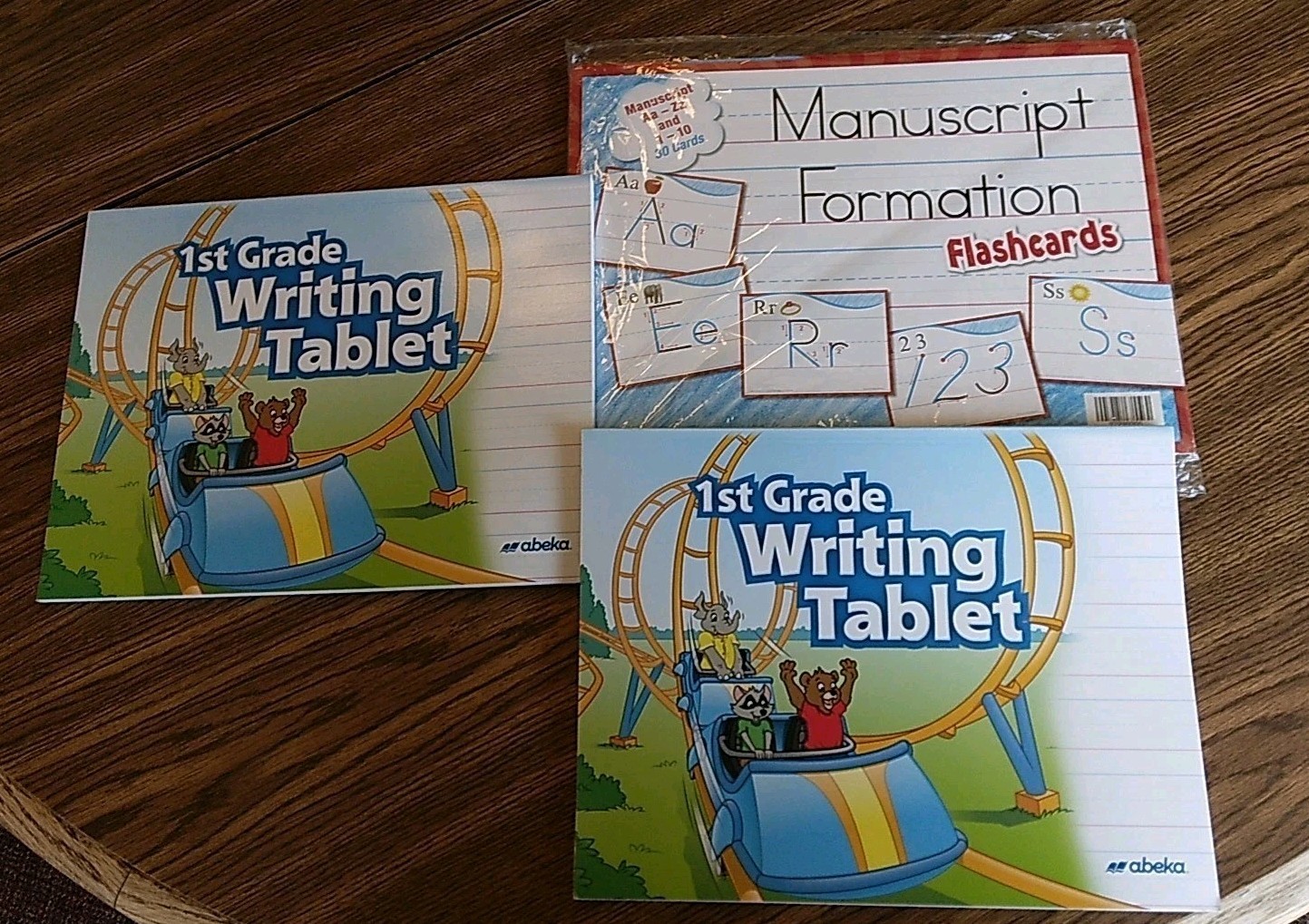 Set Of 2 1st Grade Writing Tablets Abeka And Manuscript Formation Flashcards