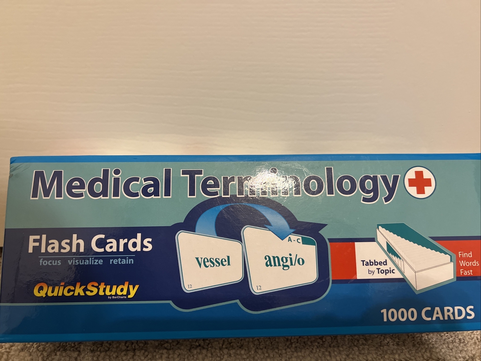 New Quick Study Medical Terminology 1000 Flash Cards Tabbed Topic Nurse