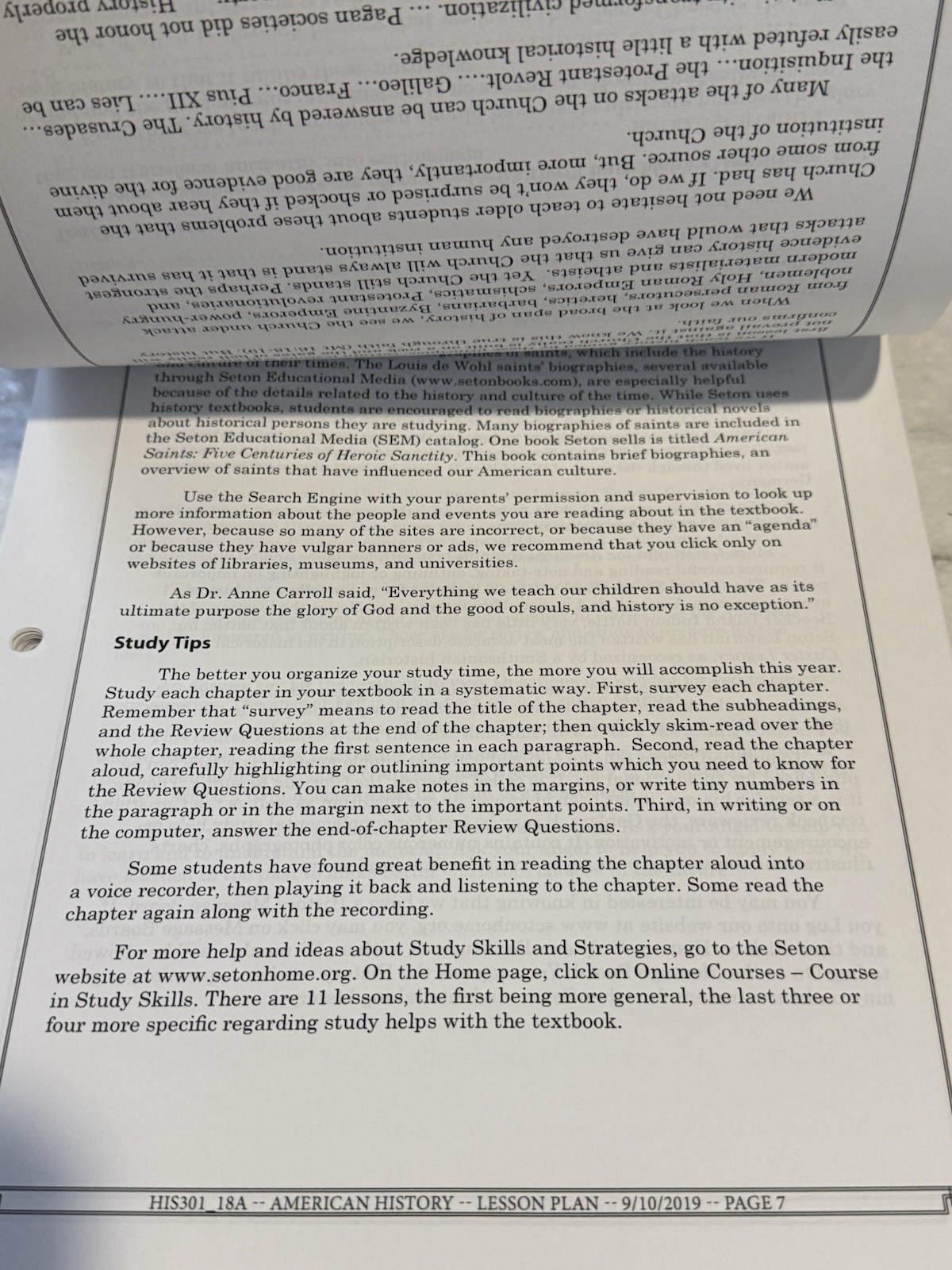 Seton Course Manual