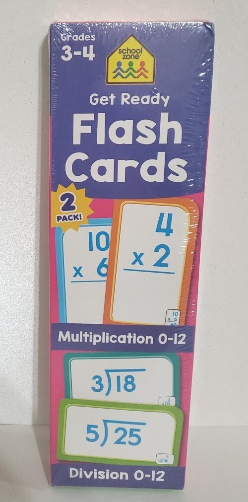 SCHOOL ZONE** Grade 3-4 ** Get Ready Flash Cards Multiplication & Division*New