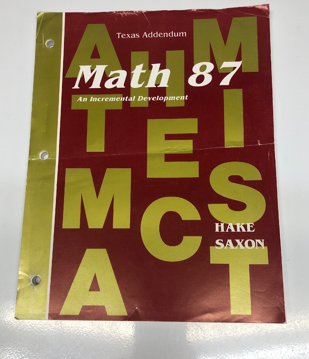 Saxon 87 (1st Edition) Texas Addendum Workbook