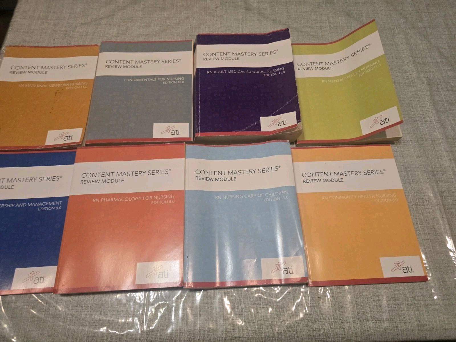 Lot of 8 ATI Content Mastery Series RN Nursing Review Modules Mixed Editions