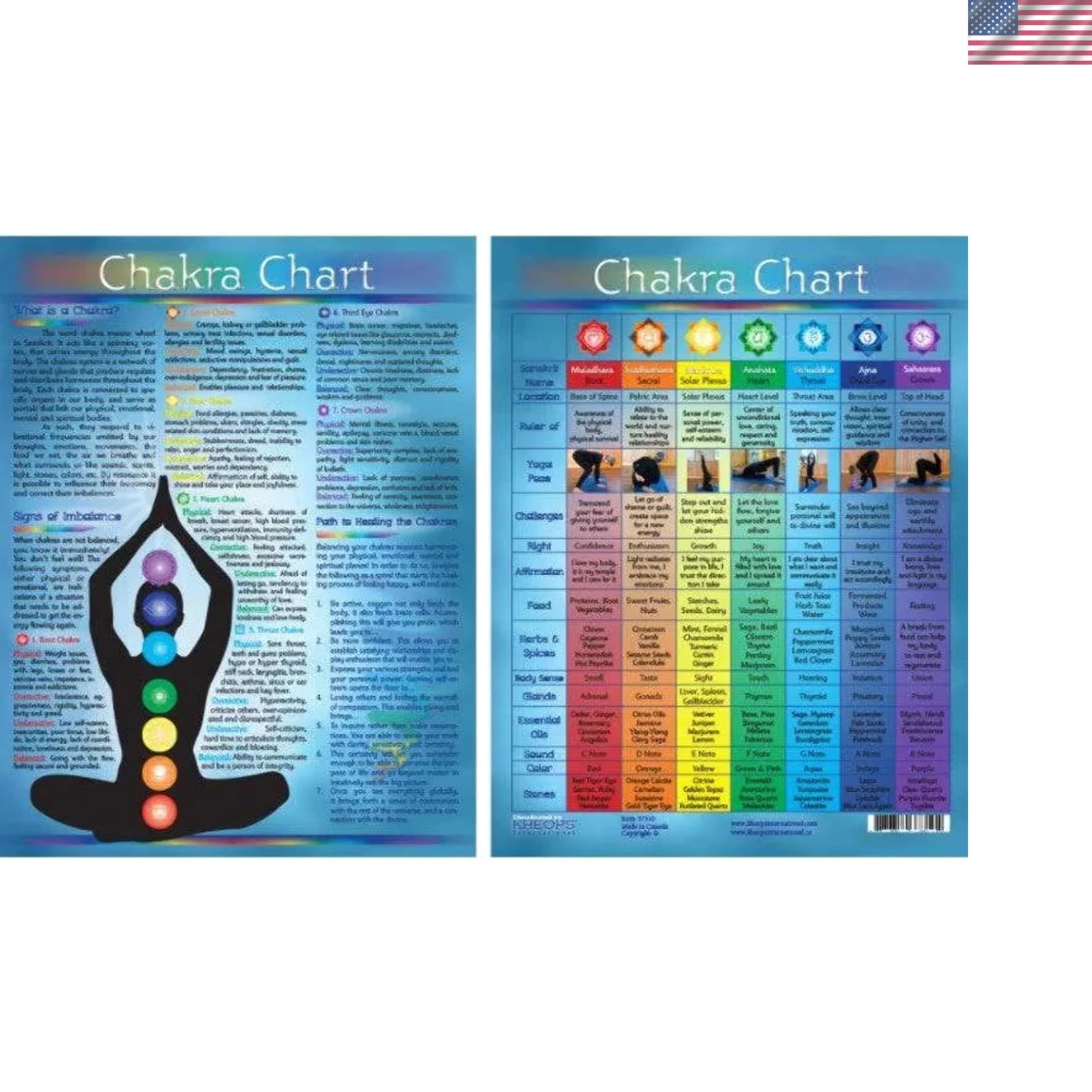 Elegant Chakra Information Chart – 11”x8.5” Watercolor Art for Personal Growth