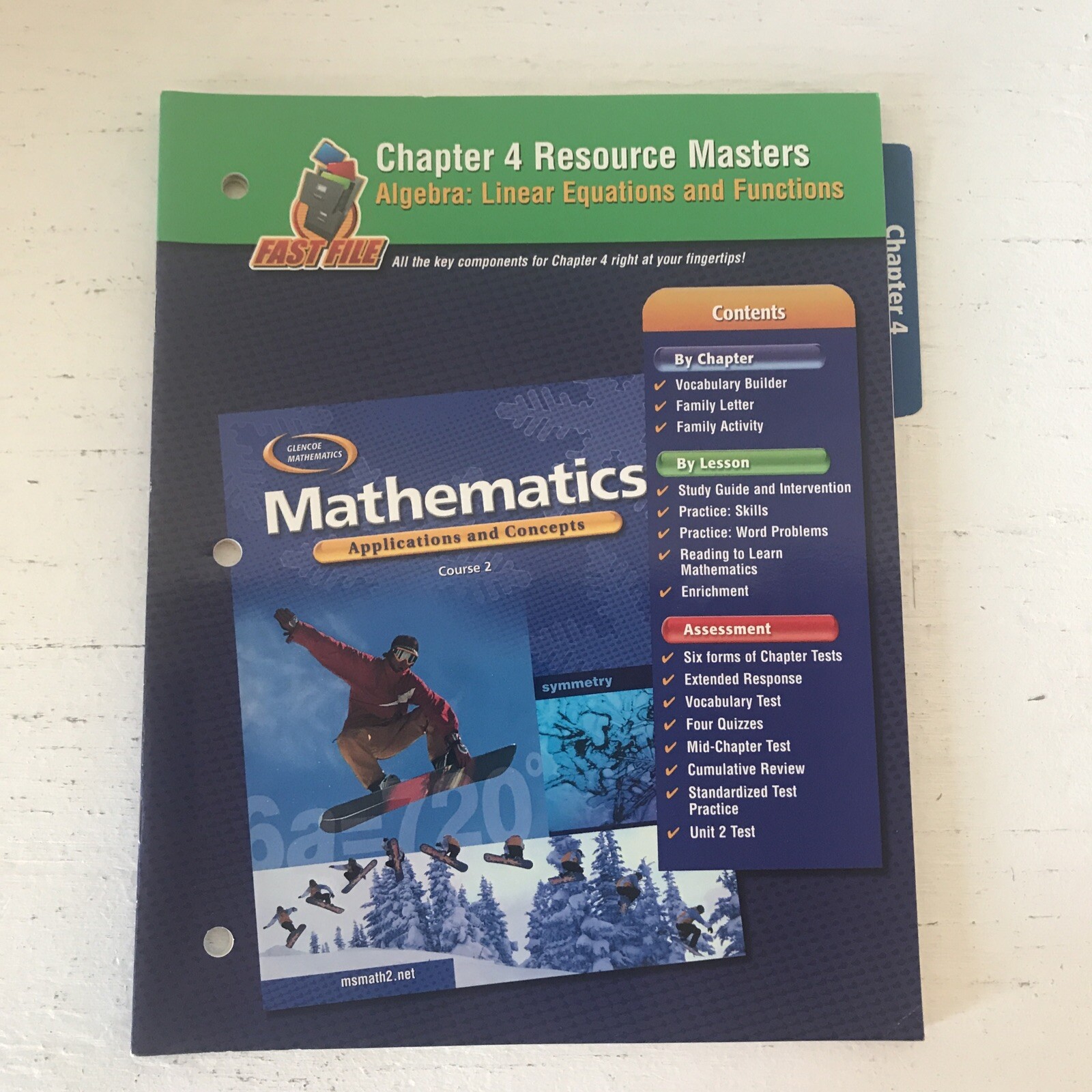 Glencoe Mathematics Ch. 4 Resource Masters Algebra: Linear Equations & Functions