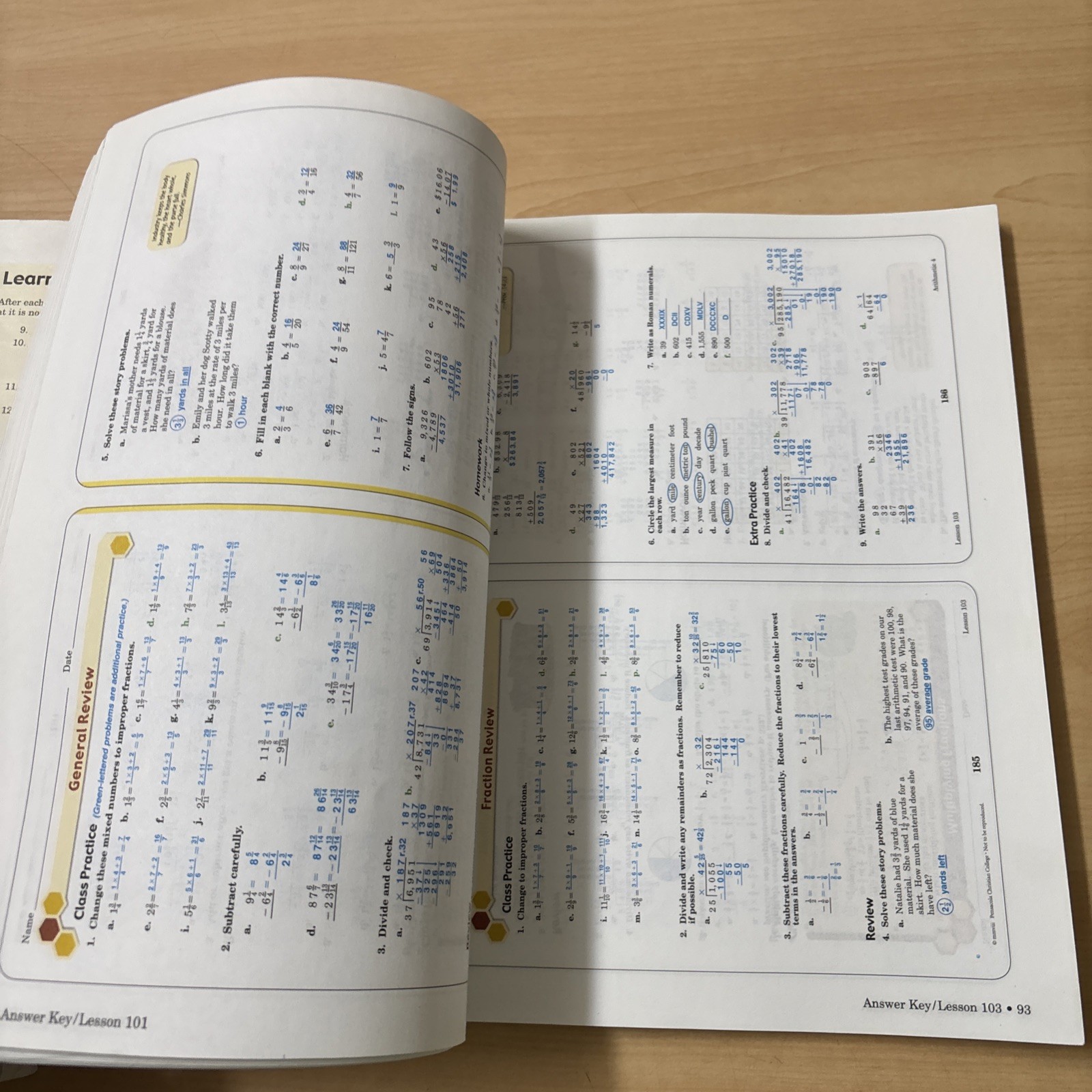 Abeka Book Arithmetic 4 Set 4th Edition Work-Text Answer Key + Tests Teacher Key