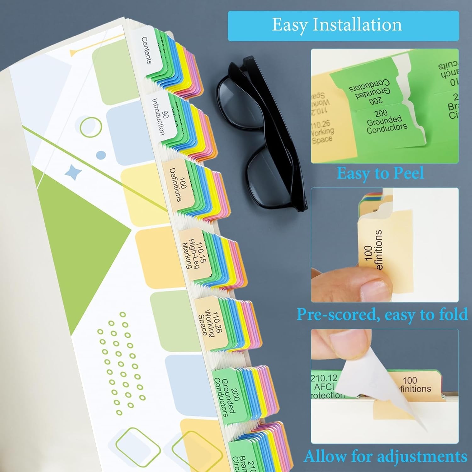 140 PCS NEC Code Index Tabs – Waterproof, Tear-Resistant & User-Friendly