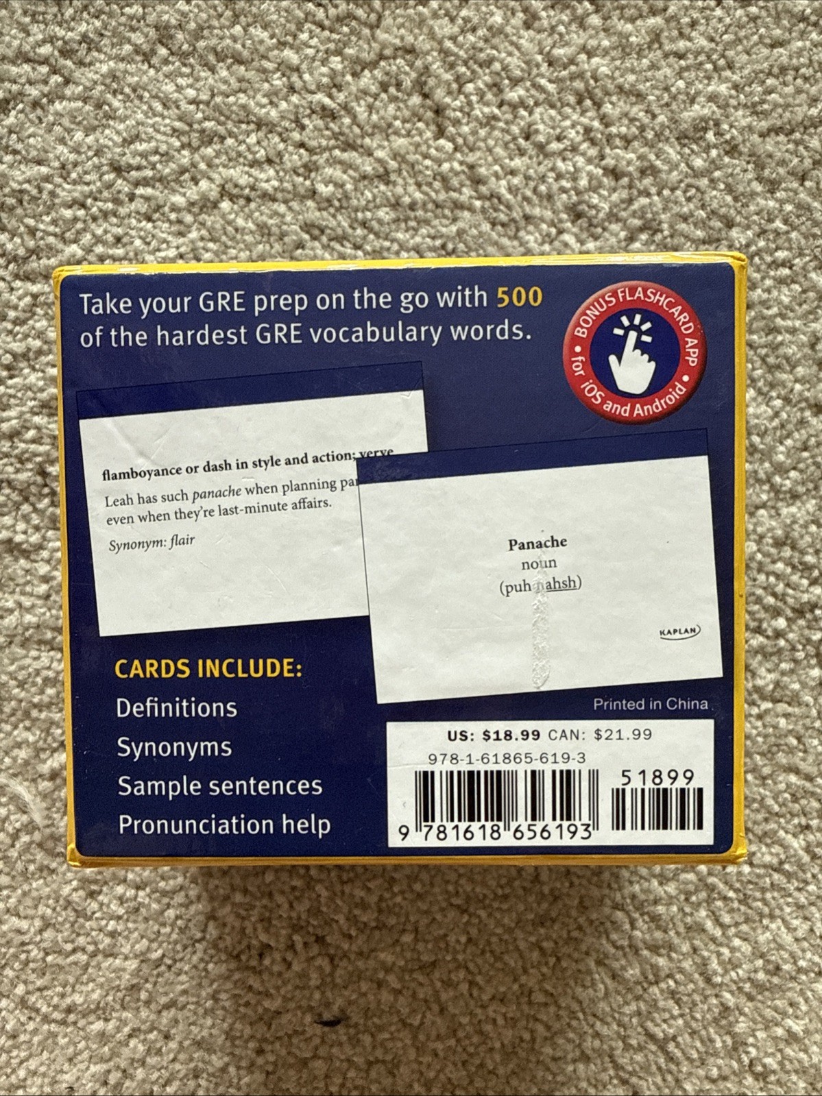 Kaplan Test Prep GRE® Vocabulary Kaplan 500 Flash Cards GRE Practice Study Set