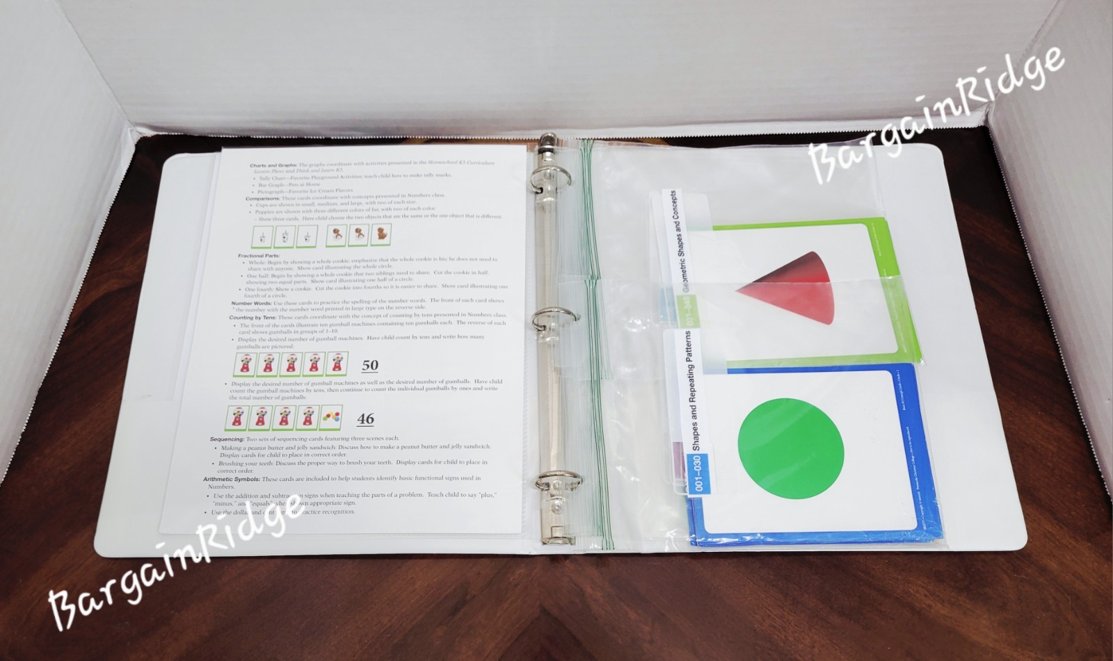 Abeka Basic K5 Concept Cards, Flashcards Shapes, Numbers, Symbols w/ Ring Binder