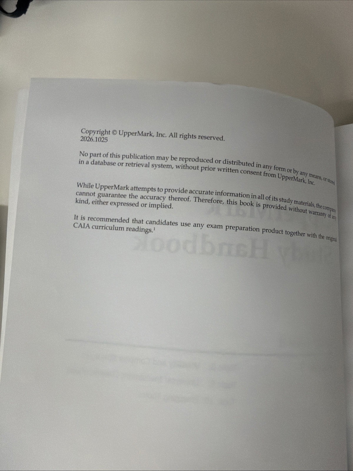 CAIA Level II Study Handbook (Volume 3)