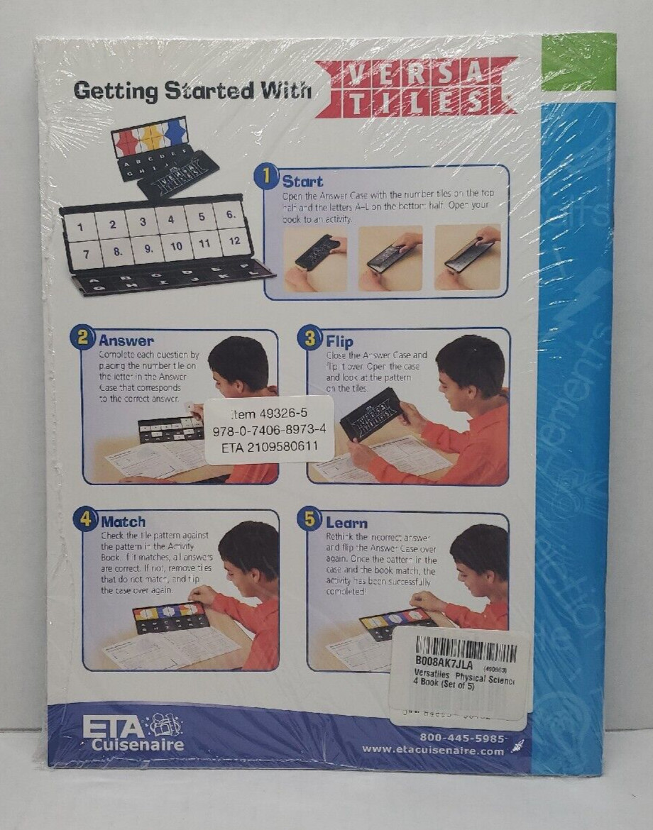 Versa Tiles For Physical Science Level 6 (Set Of 5 Books) *NEW*