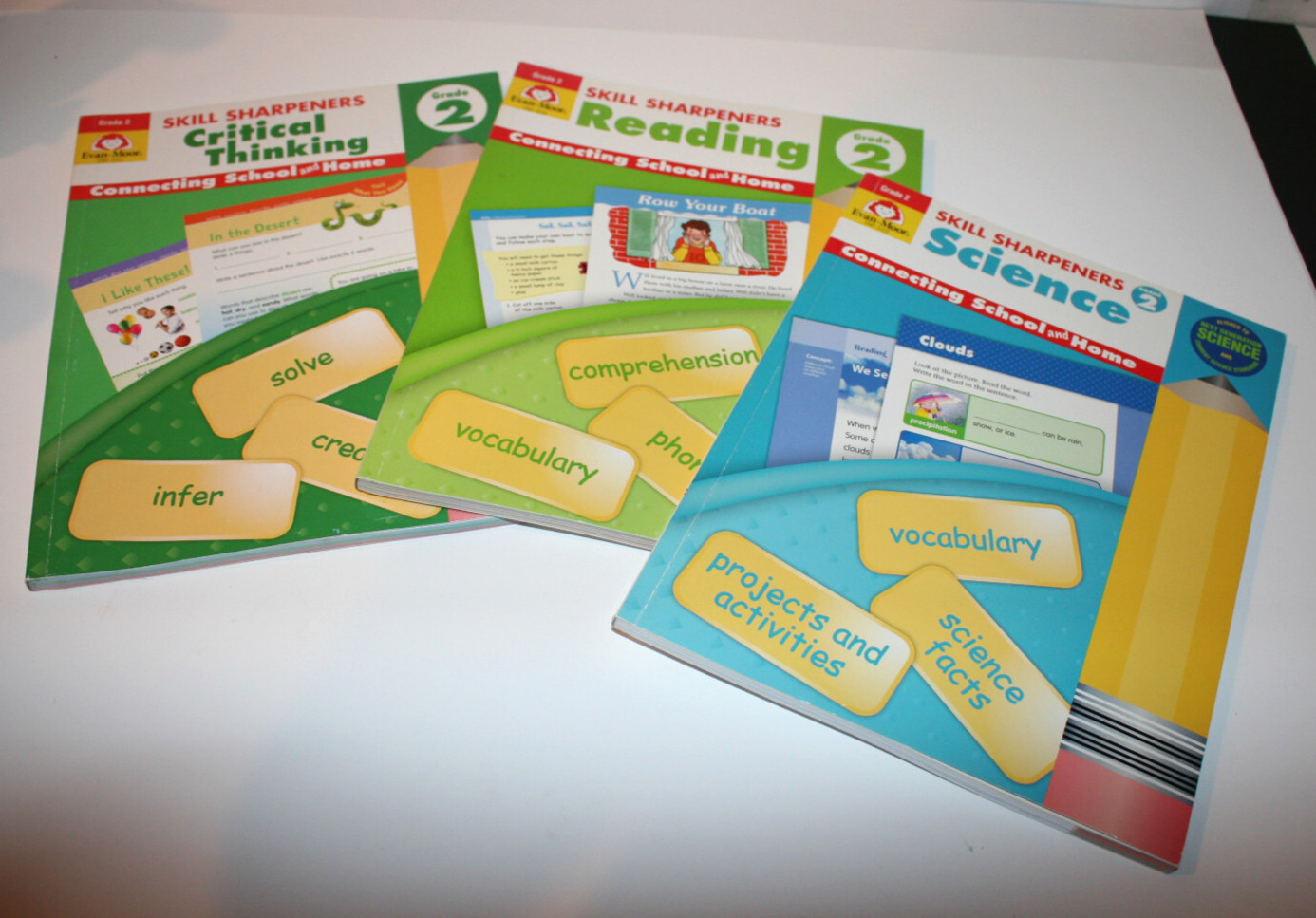Lot of 3 Homeschool Workbooks Evan Moor Skill Sharpeners Grade 2