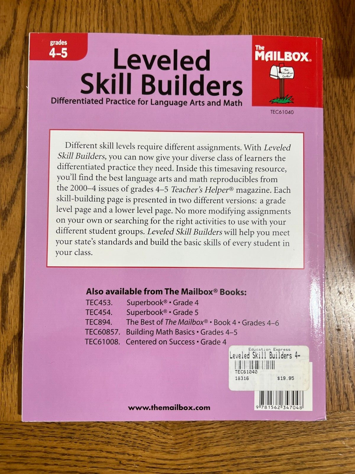Leveled Skill Builders Differentiated Practice for Language Arts Math Grades 4-5