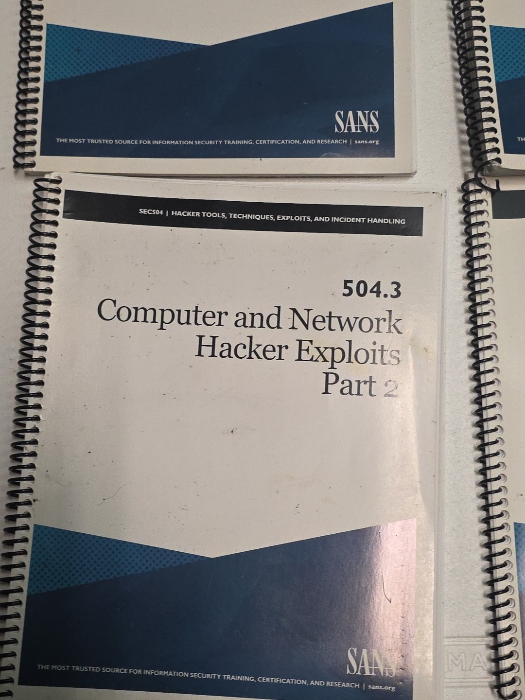 SANS 504 Books- Hacker Tools, Techniques, Exploits, Incident Handling