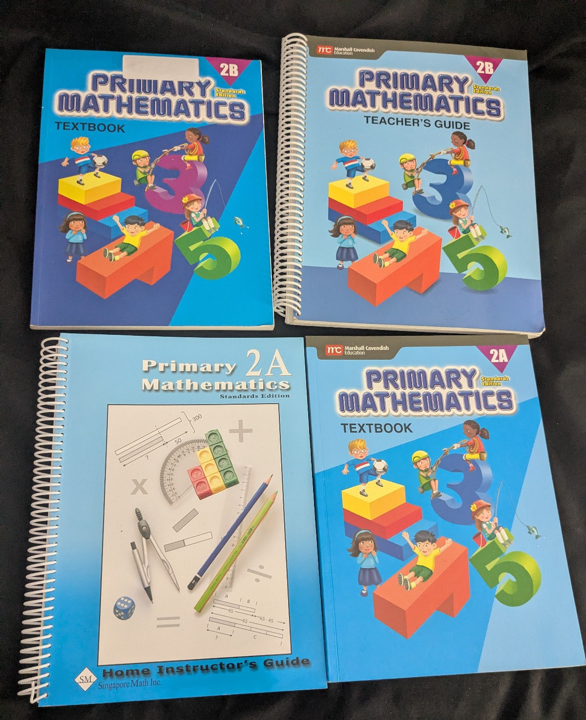 Singapore Primary Mathematics 2A 2B Teacher’s Guides Textbooks Standards Ed NEW