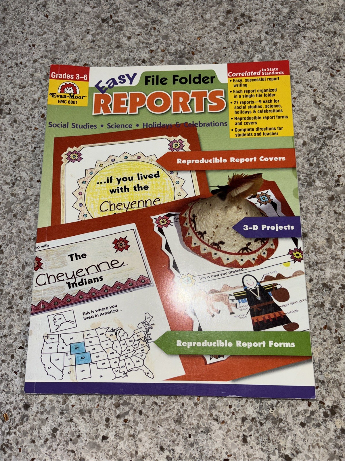 Evan-Moor Easy File Folder Reports Grades 3-6 Social Studies and Science