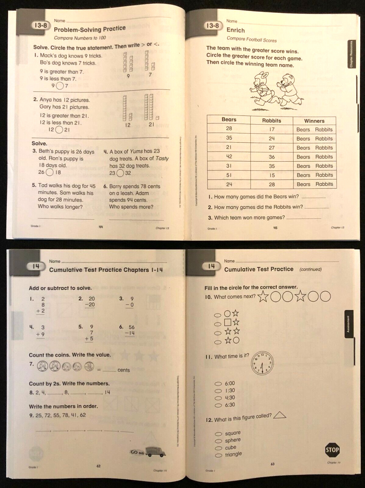 1st Grade MATH CONNECTS – Teacher Editions, ALL Chapter Resource Masters + MORE