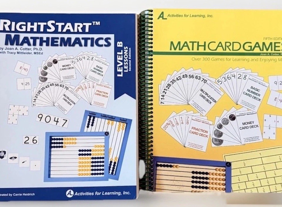 RightStart Math Level B Lessons 2nd Ed & Math Card Games 5th Ed – Very Good Cond