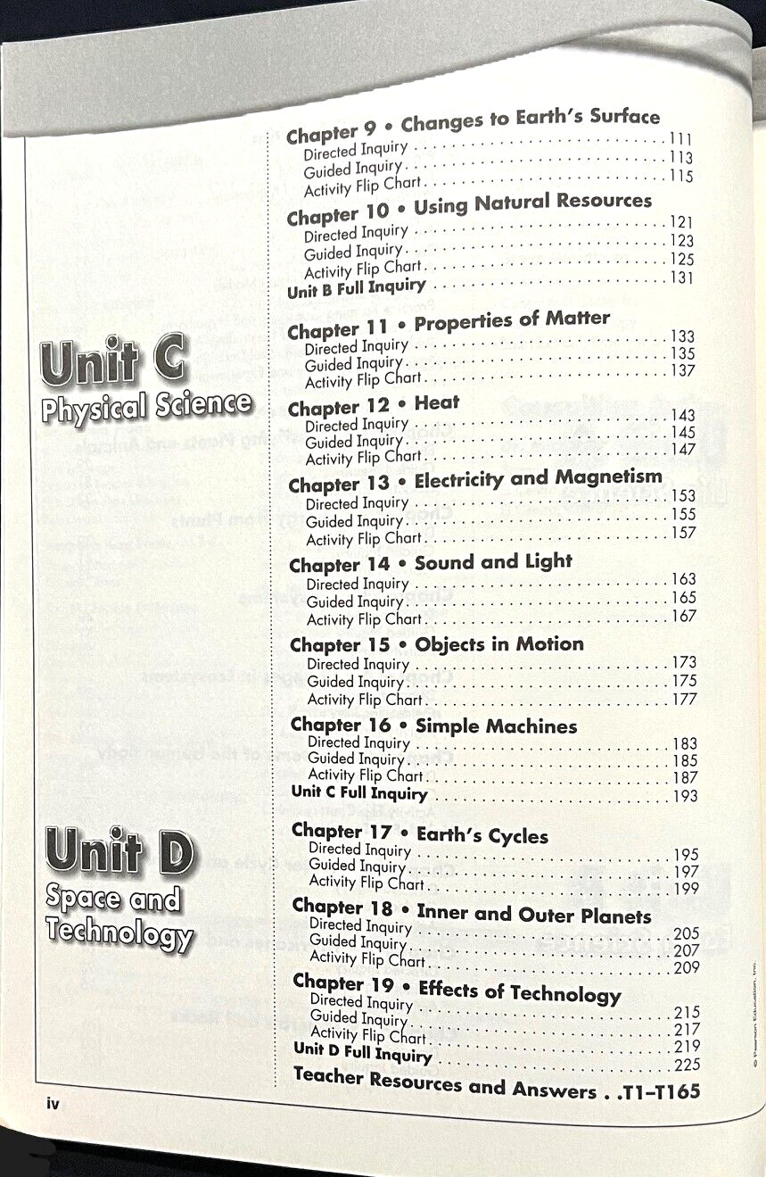 4th Grade – SCIENCE – ACTIVITY BOOK – TEACHER EDITION (2006, Foresman)