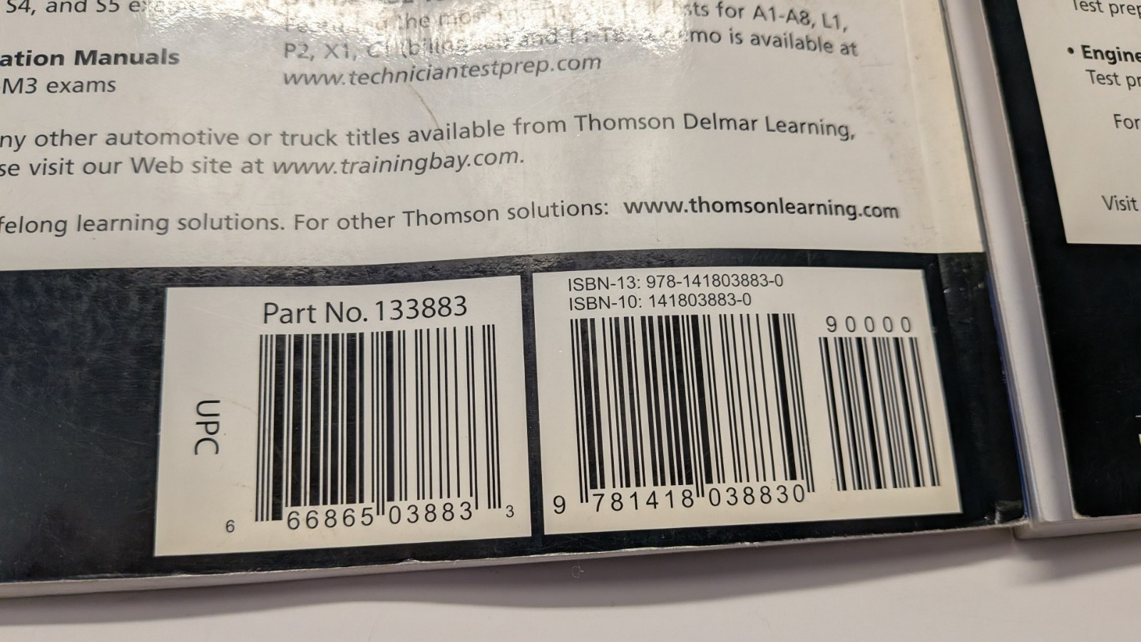 Thomson Delmar Learning Engine Performance Test A6 & A8 Study Guide 4th Ed Book