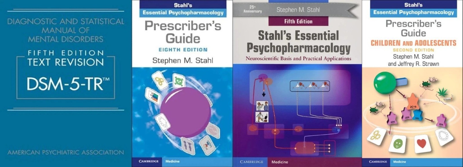 Prescriber’s Guide & Stahl’s Essential Psychopharmacology & Dsm-5-tr, 4 book Set