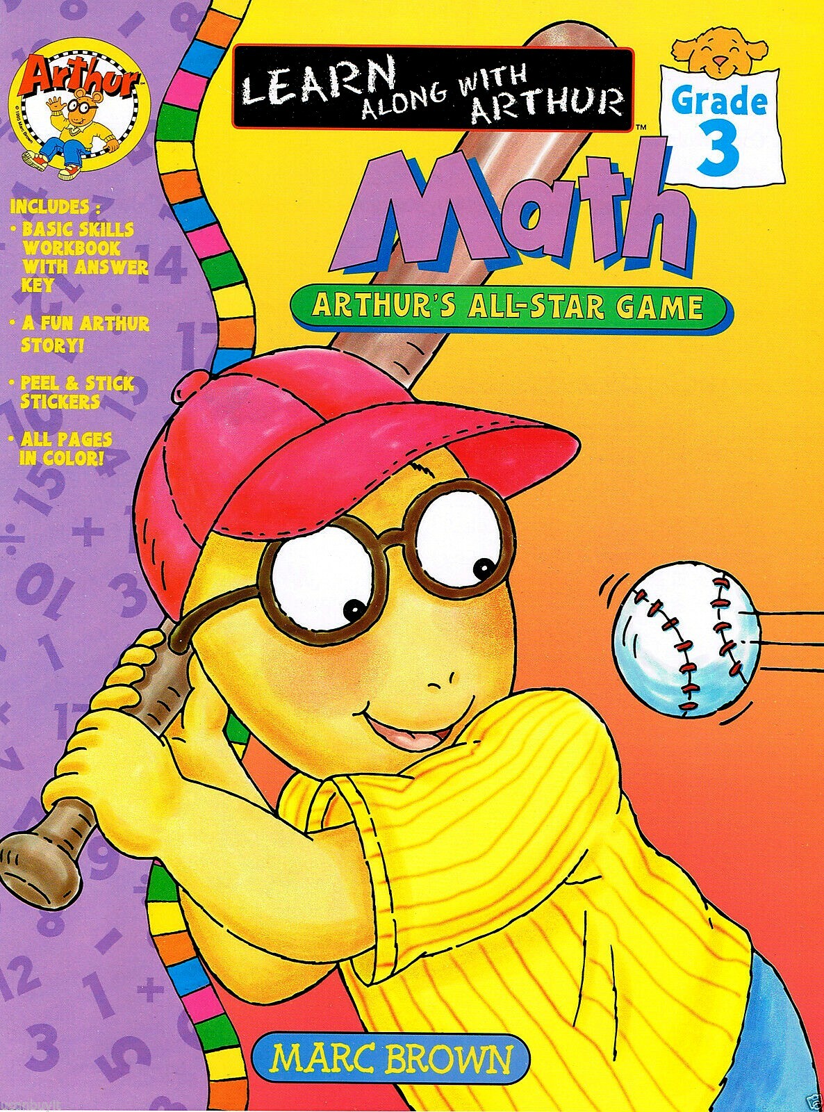 32pg Learn MATH with ARTHUR School Workbook Certificate & Stickers Incl Grade 3