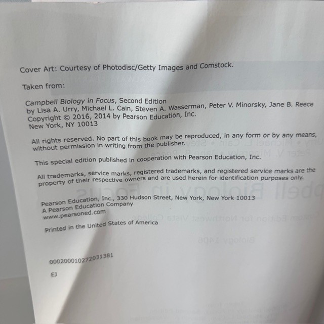 Campbell Biology in Focus Custom Edition Loose Leaf Pearson Biology 1406