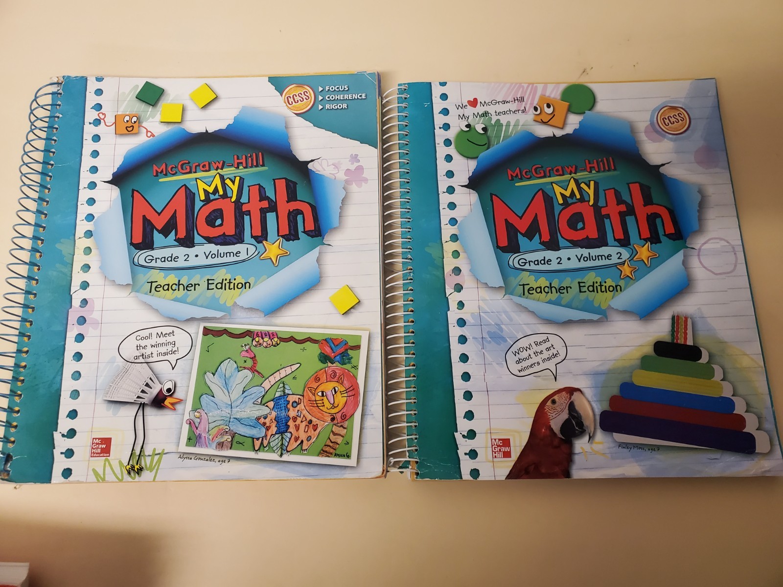 MCGRAW HILL / MY MATH / GRADE 2 / TEACHER EDITION VOL. 1 & 2 / SPIRAL BOUND