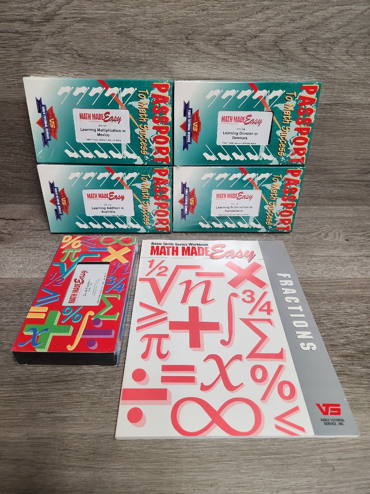 Math Made Easy Learning Program VHS Addition Subtraction Divison Lot of 5
