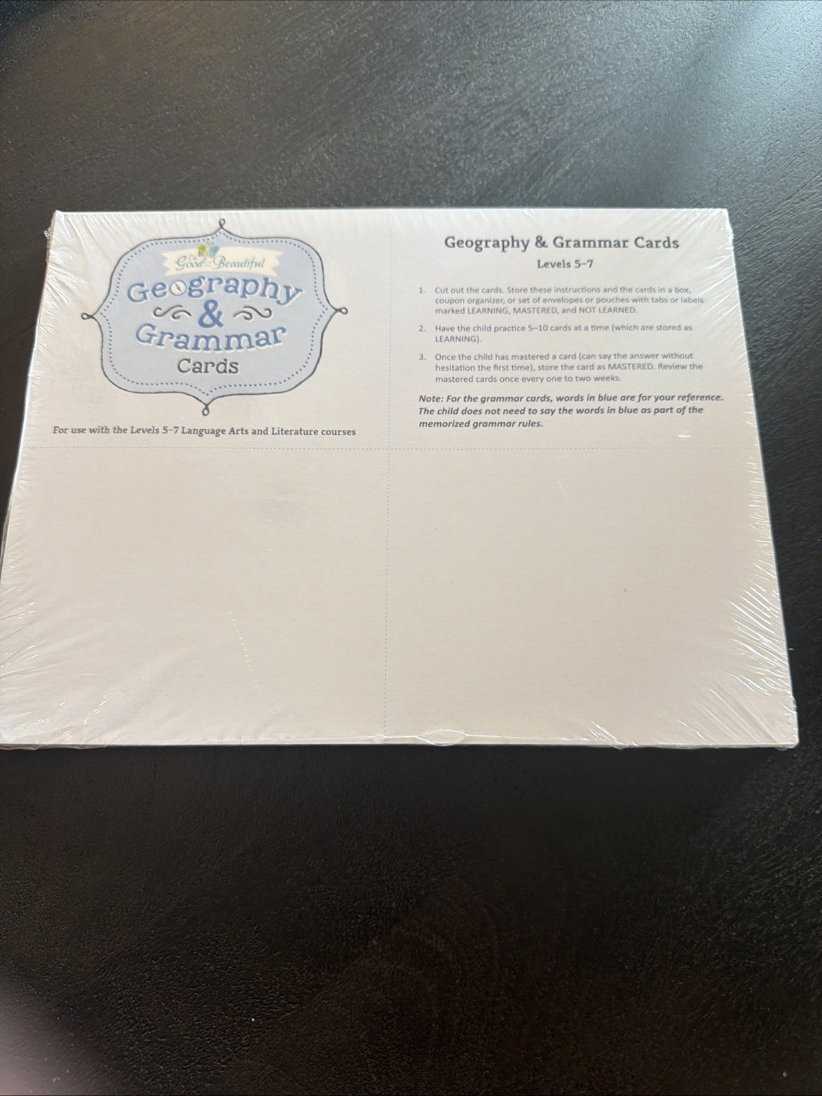 The Good And The Beautiful TGTB Geography & Grammar Cards Levels 5-7 Sealed