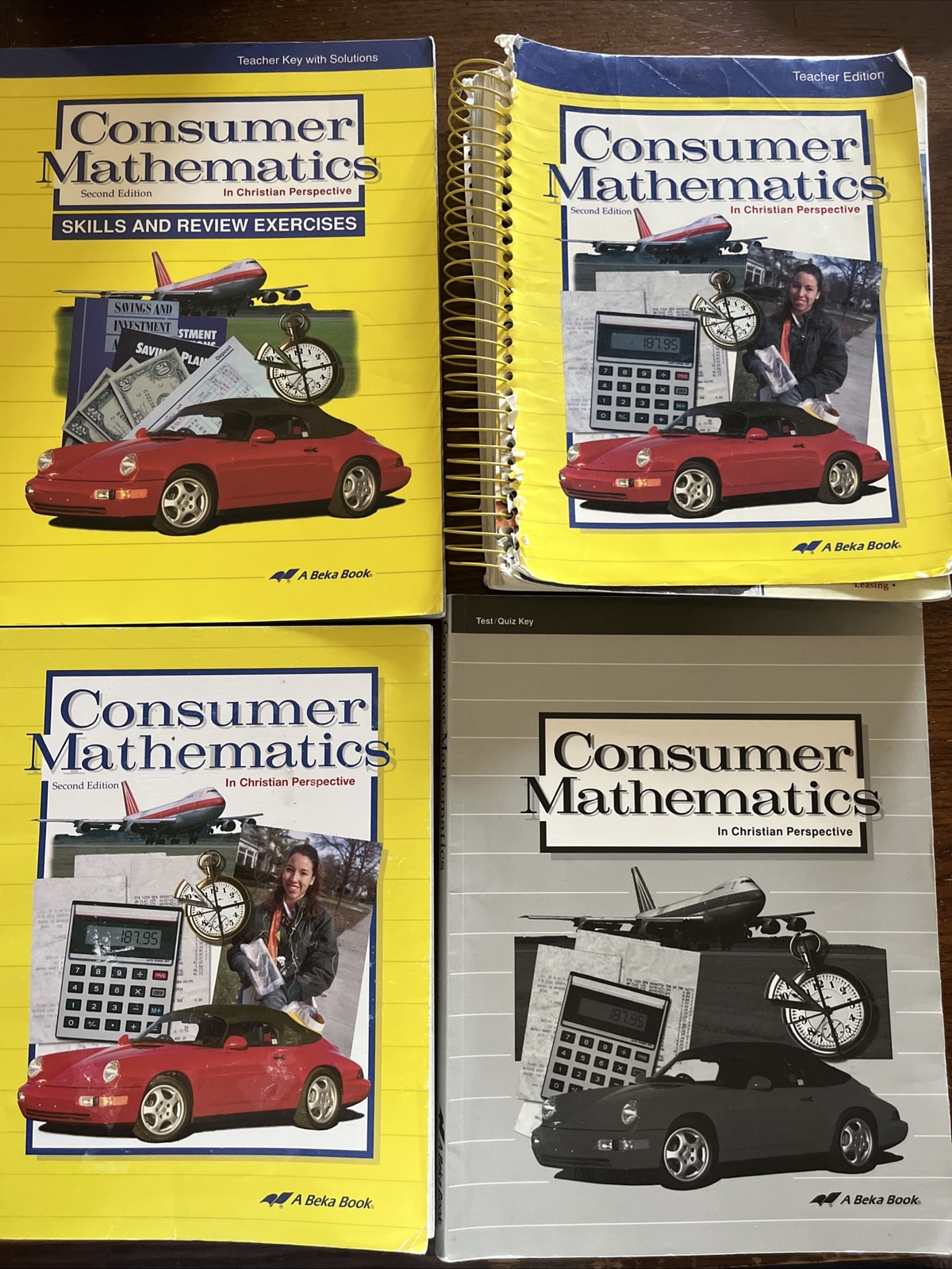 A Beka Consumer Math Second Ed. Set Of 4 Books Teacher Ed. Skill&Rev Testquiz