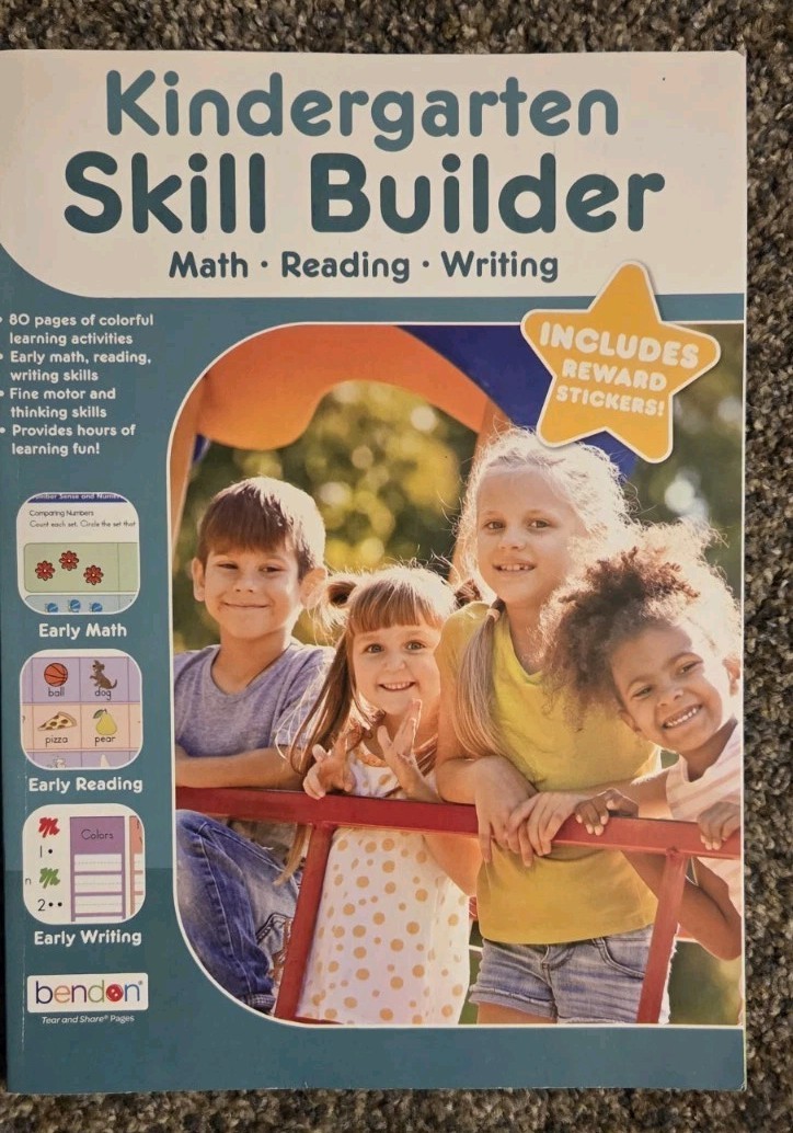Kindergarten Skill Builder Math Reading Writing 80 Pages Ages 4 – 6
