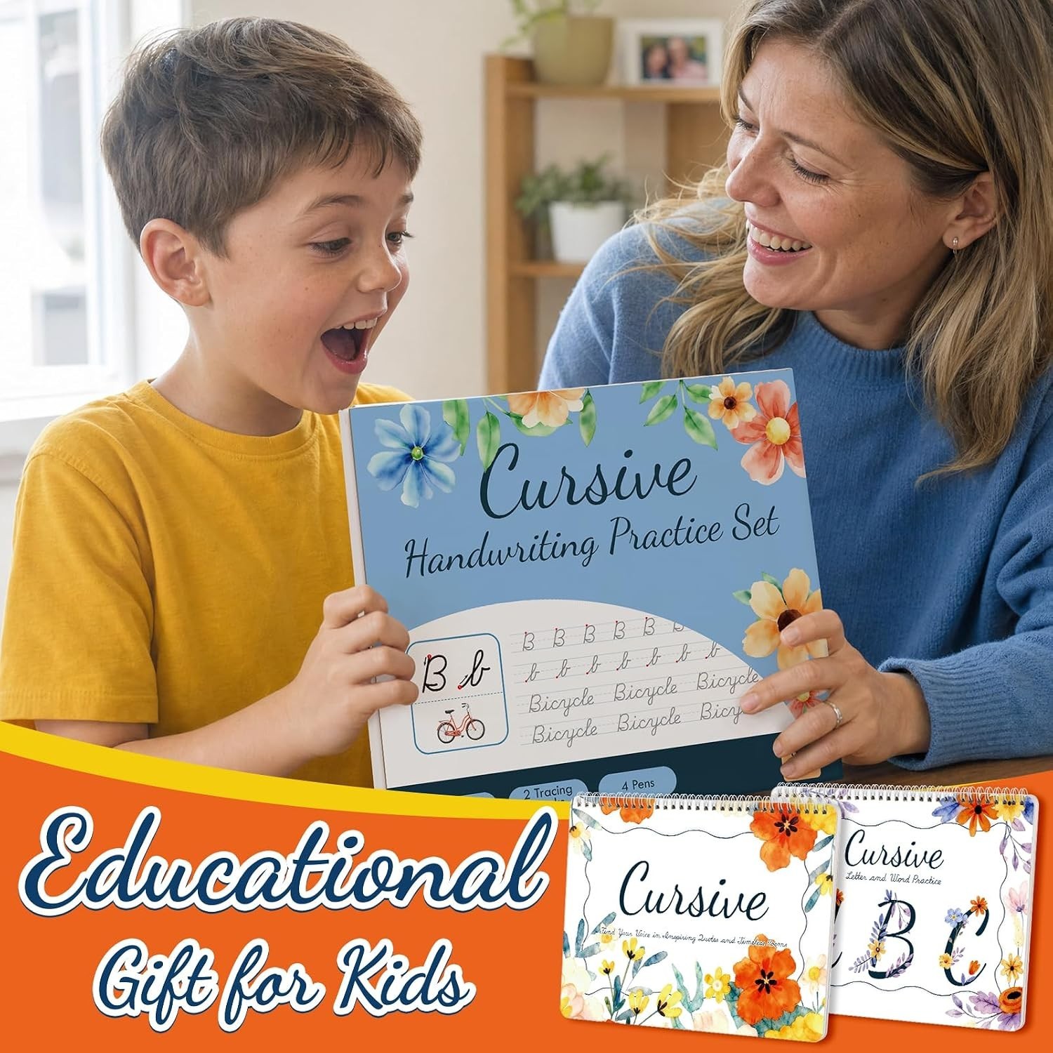 Magic Reusable Grooved Cursive Handwriting Workbook Set