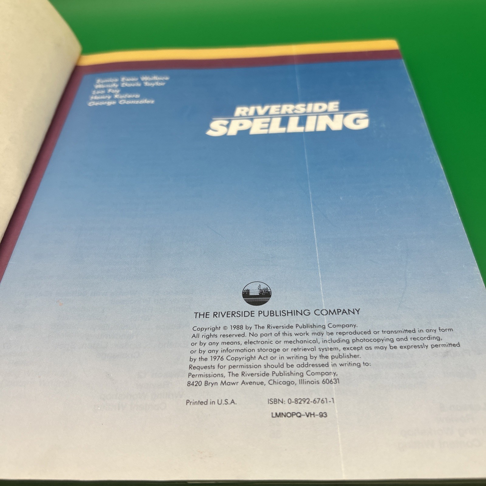 Riverside Spelling Level 4 Workout Homeschooling 1988 Vintage