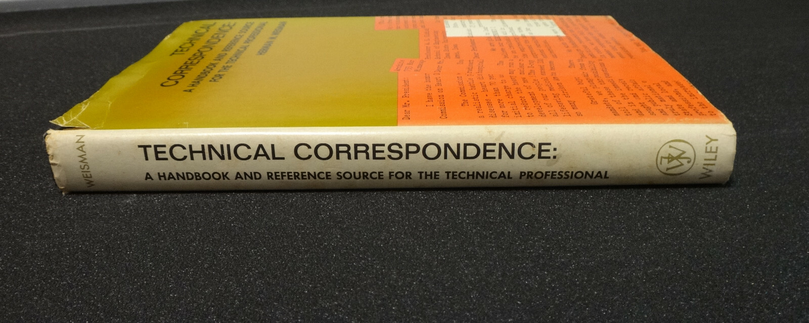 Wiley Series Technical Correspondence Reference Handbook by Herman Weisman 1968
