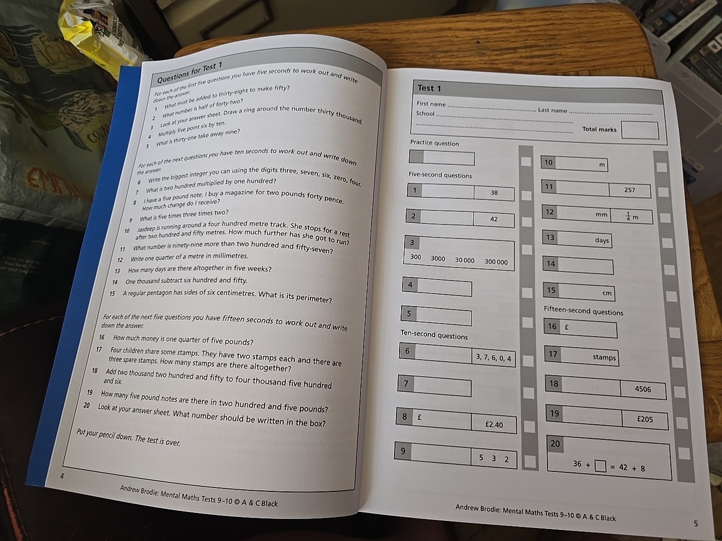 Mental Maths Tests for Ages 9-10: Timed Mental Maths Practice (CD included)