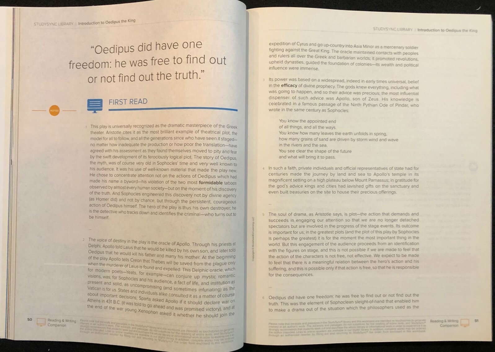 10th – STUDY SYNC Teacher Resource Companion & Reading/Writing Student Companion